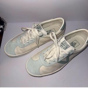Vans Cream and Light Blue Casual Sneakers